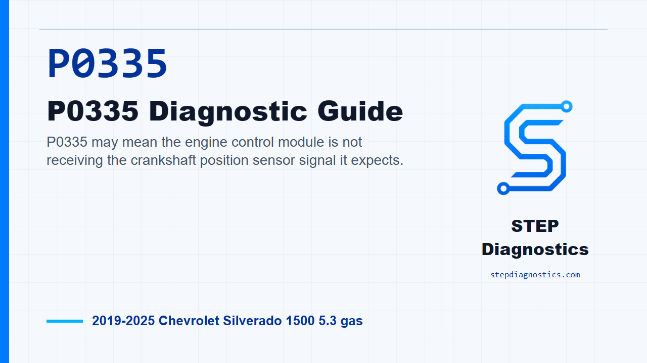 P0335 P0335 Diagnostic Guide for 2019-2025 Chevrolet Silverado 1500 5.3 gas