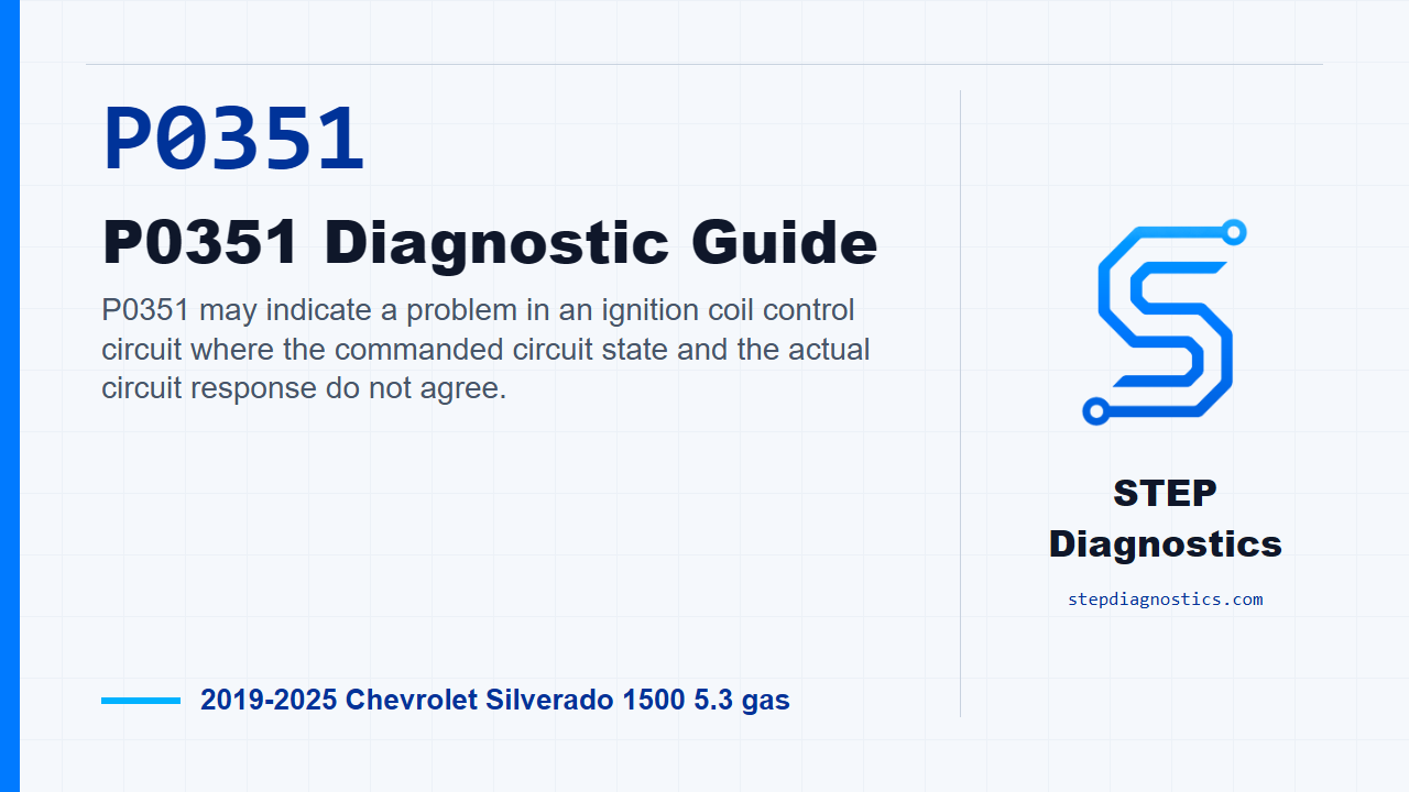 P0351 P0351 Diagnostic Guide for 2019-2025 Chevrolet Silverado 1500 5.3 gas