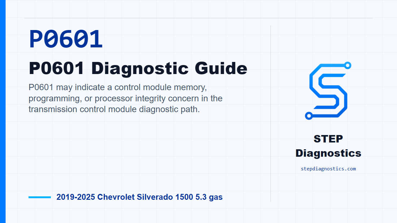 P0601 P0601 Diagnostic Guide for 2019-2025 Chevrolet Silverado 1500 5.3 gas