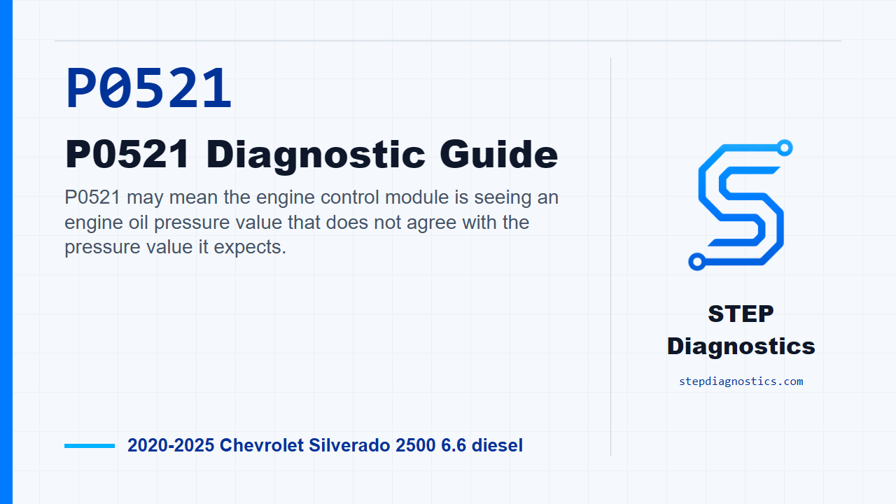 P0521 P0521 Diagnostic Guide for 2020-2025 Chevrolet Silverado 2500 6.6 diesel