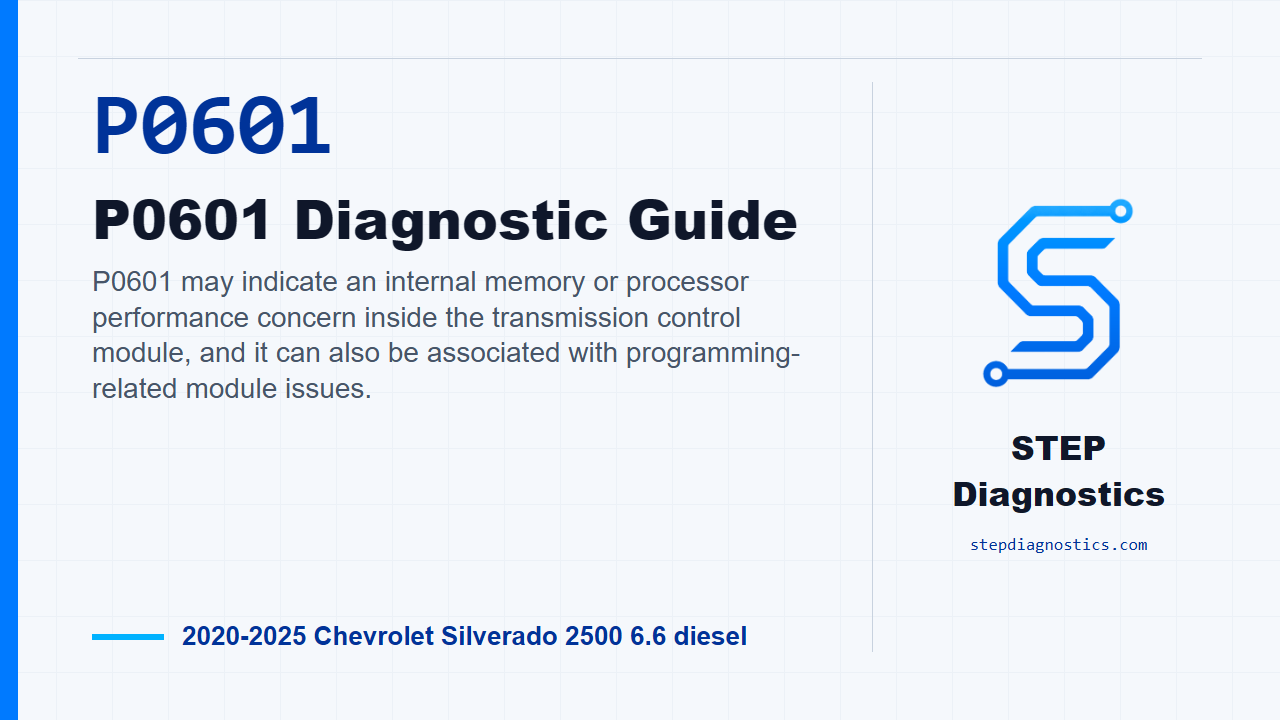 P0601 P0601 Diagnostic Guide for 2020-2025 Chevrolet Silverado 2500 6.6 diesel