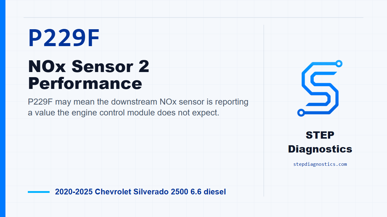 P229F NOx Sensor 2 Performance for 2020-2025 Chevrolet Silverado 2500 6.6 diesel