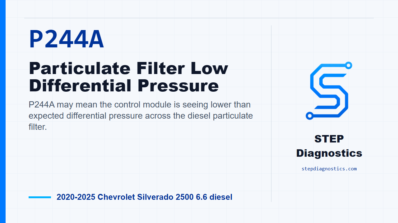 P244A Particulate Filter Low Differential Pressure for 2020-2025 Chevrolet Silverado 2500 6.6 diesel
