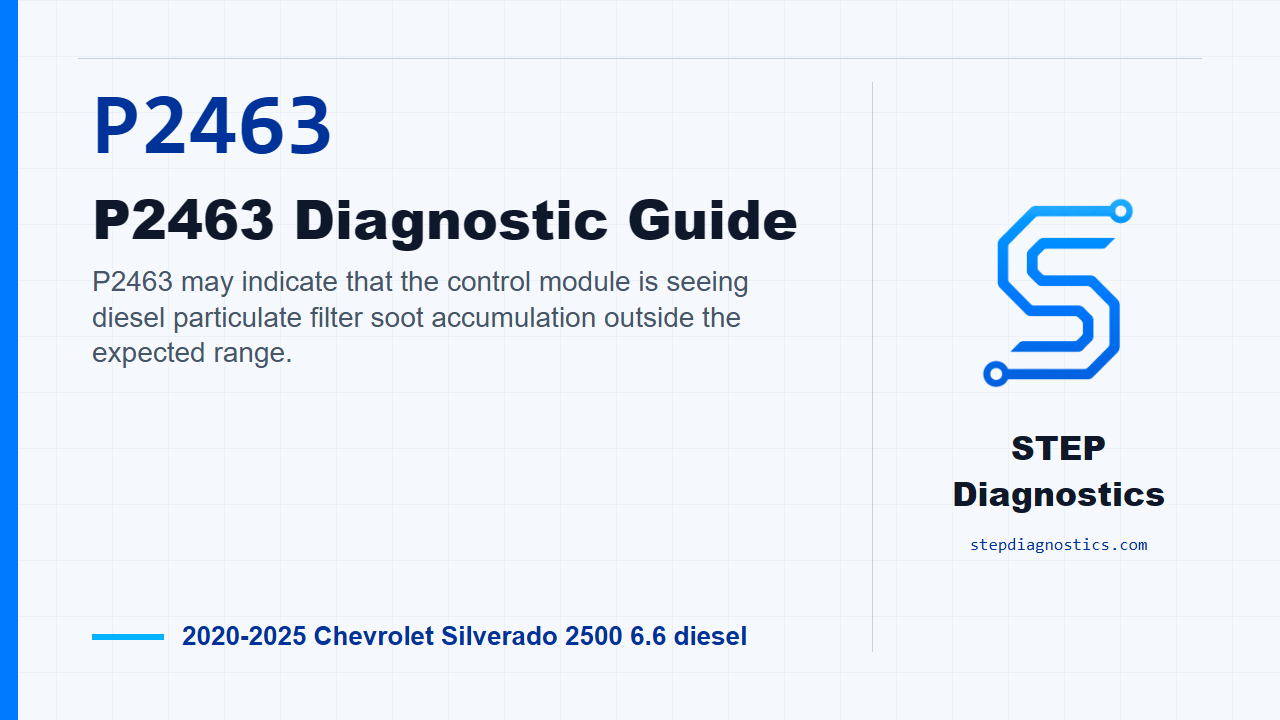 P2463 P2463 Diagnostic Guide for 2020-2025 Chevrolet Silverado 2500 6.6 diesel