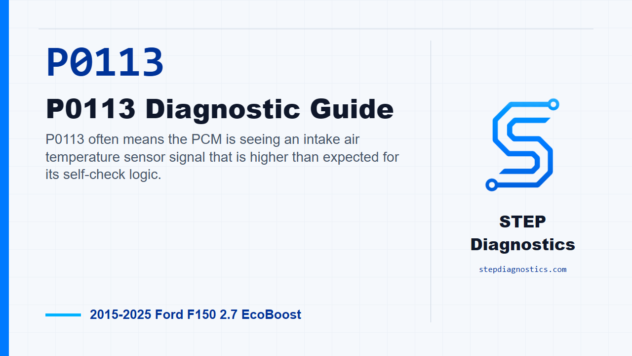 P0113 P0113 Diagnostic Guide for 2015-2025 Ford F150 2.7 EcoBoost