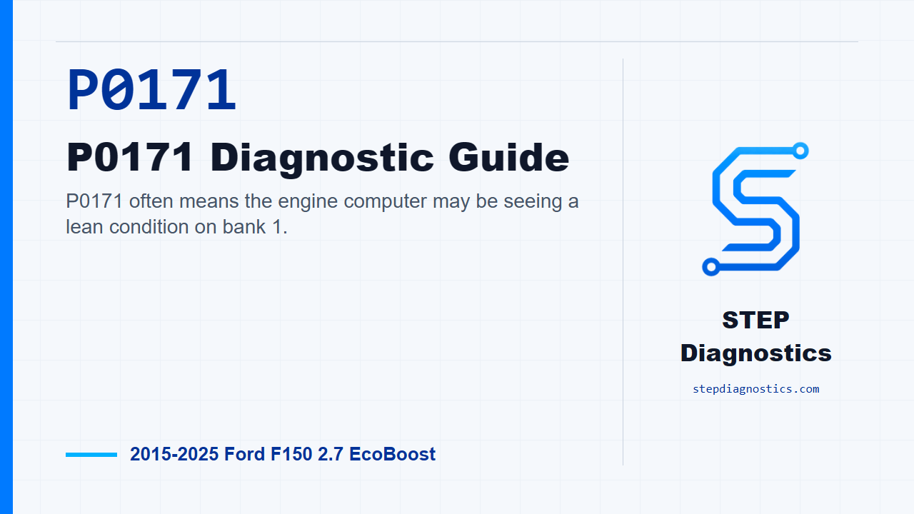 P0171 P0171 Diagnostic Guide for 2015-2025 Ford F150 2.7 EcoBoost