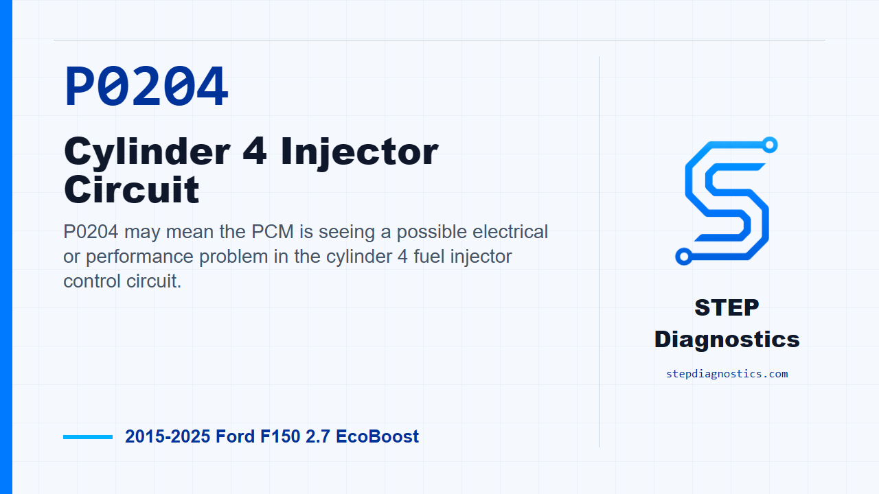 P0204 Cylinder 4 Injector Circuit for 2015-2025 Ford F150 2.7 EcoBoost