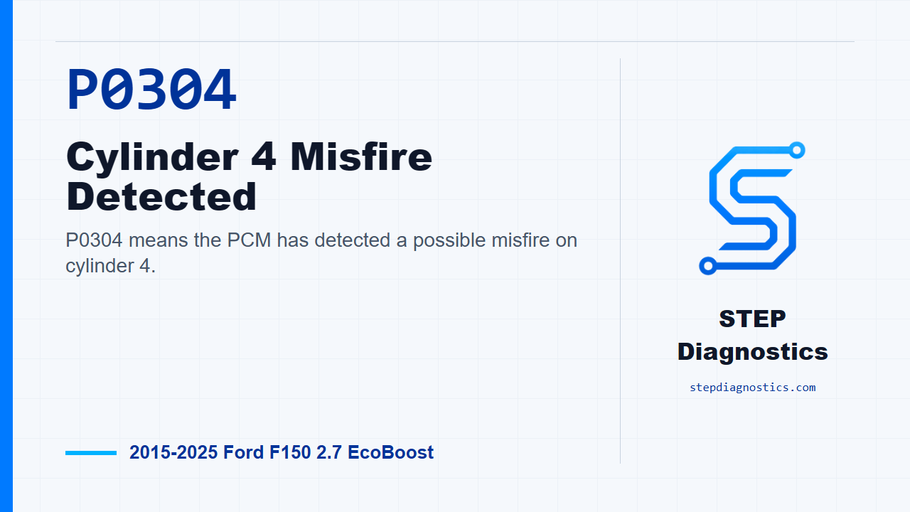 P0304 Cylinder 4 Misfire Detected for 2015-2025 Ford F150 2.7 EcoBoost
