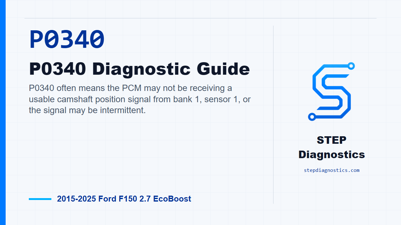 P0340 P0340 Diagnostic Guide for 2015-2025 Ford F150 2.7 EcoBoost