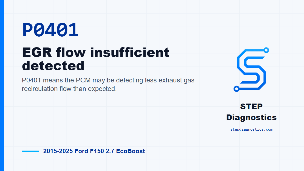 P0401 EGR flow insufficient detected for 2015-2025 Ford F150 2.7 EcoBoost