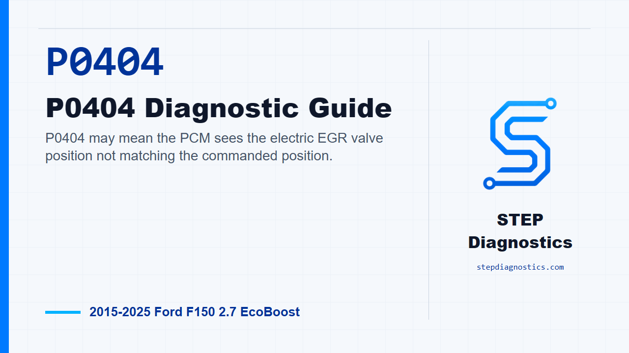 P0404 P0404 Diagnostic Guide for 2015-2025 Ford F150 2.7 EcoBoost