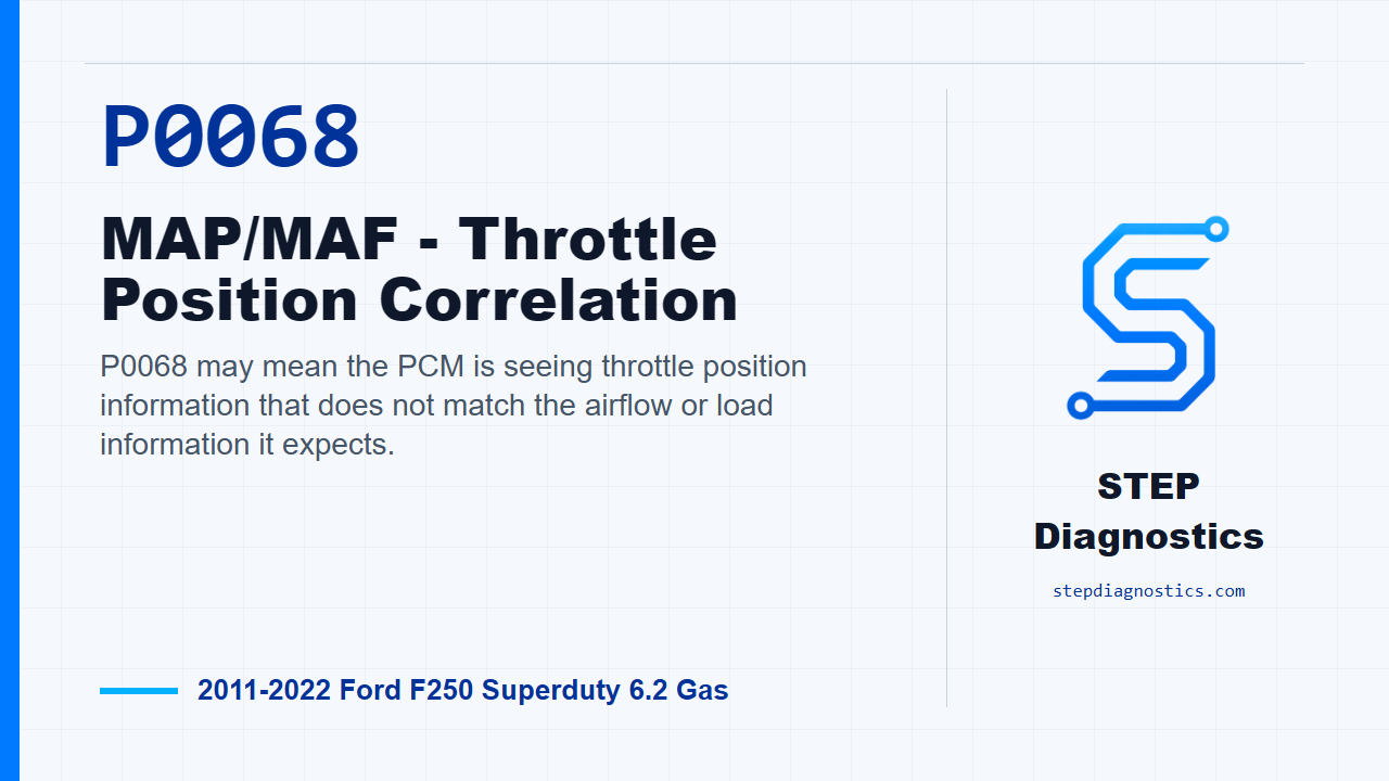 P0068 MAP/MAF - Throttle Position Correlation for 2011-2022 Ford F250 Superduty 6.2 Gas
