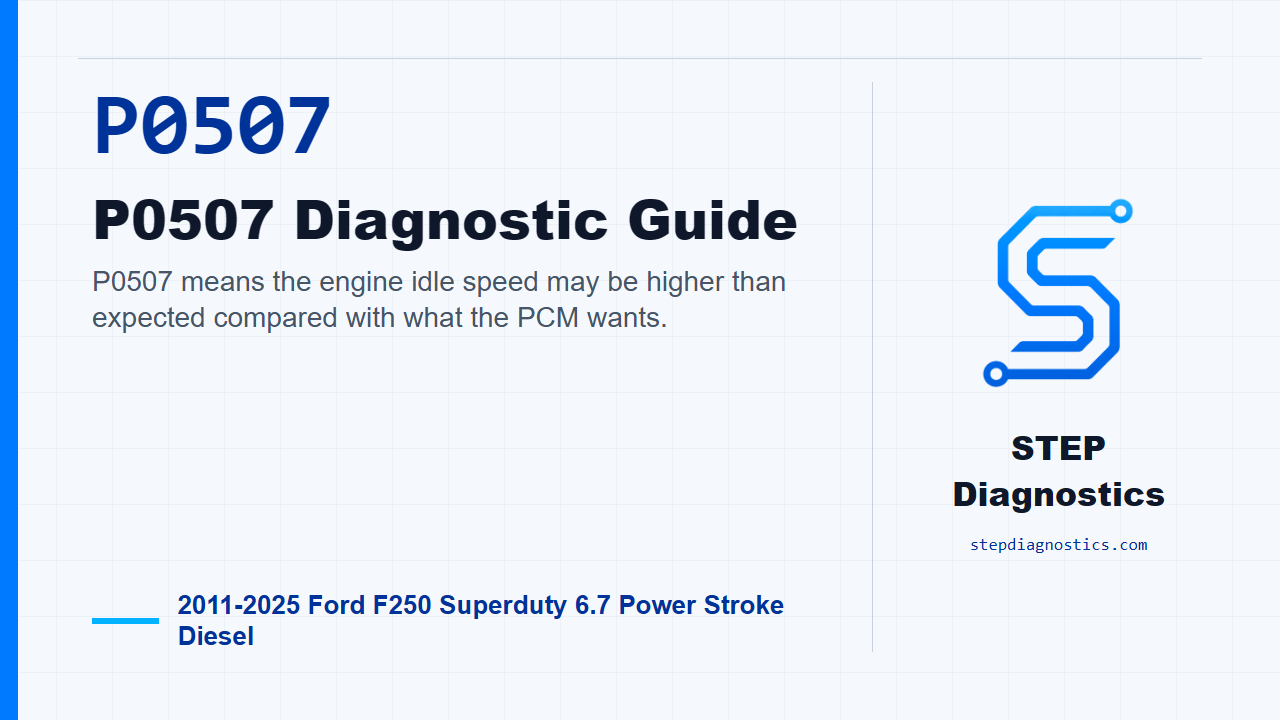 P0507 P0507 Diagnostic Guide for 2011-2025 Ford F250 Superduty 6.7 Power Stroke Diesel