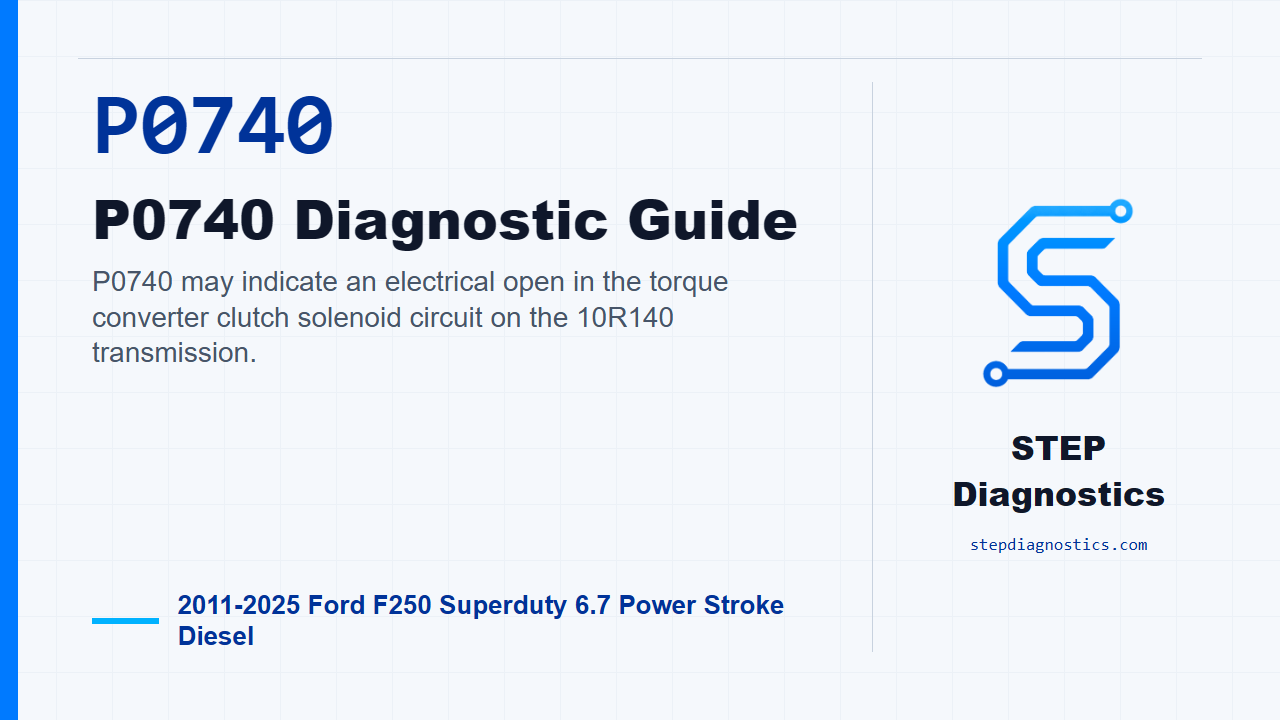 P0740 P0740 Diagnostic Guide for 2011-2025 Ford F250 Superduty 6.7 Power Stroke Diesel