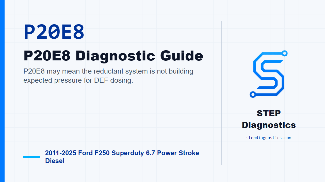 P20E8 P20E8 Diagnostic Guide for 2011-2025 Ford F250 Superduty 6.7 Power Stroke Diesel