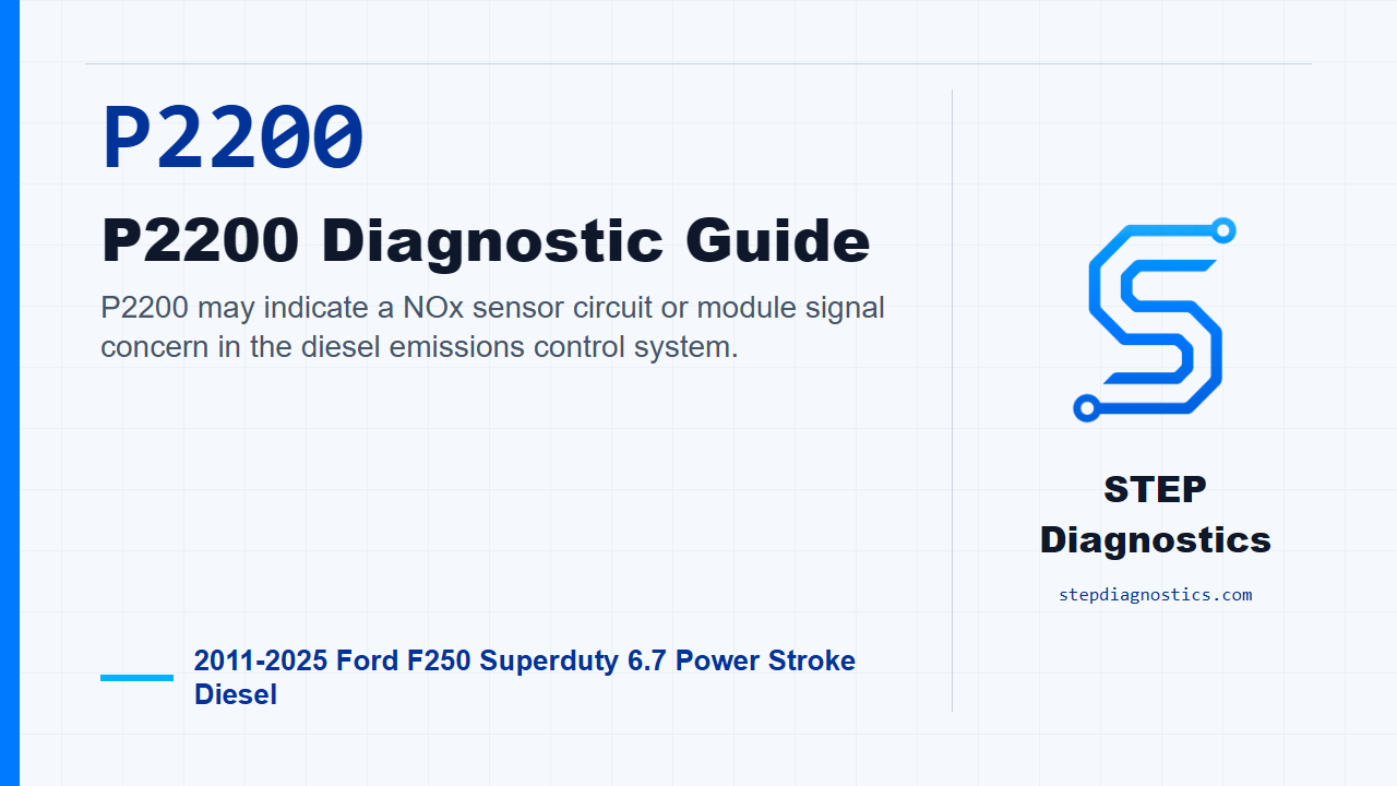 P2200 P2200 Diagnostic Guide for 2011-2025 Ford F250 Superduty 6.7 Power Stroke Diesel