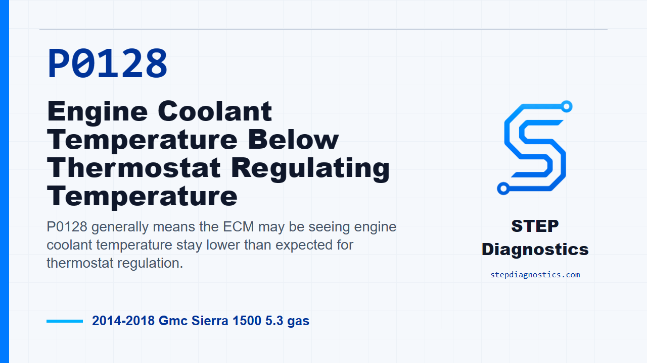 P0128 Engine Coolant Temperature Below Thermostat Regulating Temperature for 2014-2018 Gmc Sierra 1500 5.3 gas