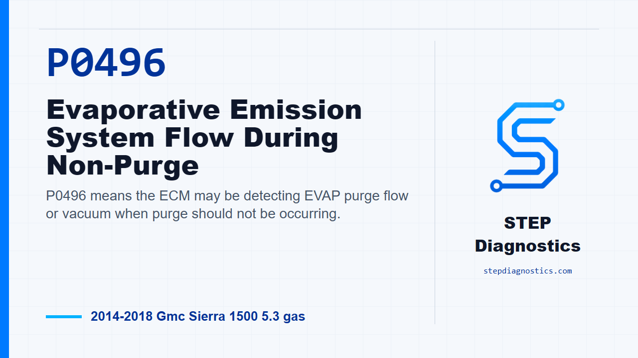 P0496 Evaporative Emission System Flow During Non-Purge for 2014-2018 Gmc Sierra 1500 5.3 gas