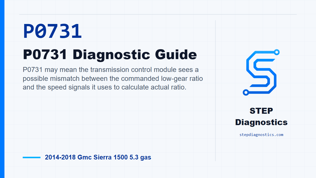 P0731 P0731 Diagnostic Guide for 2014-2018 Gmc Sierra 1500 5.3 gas