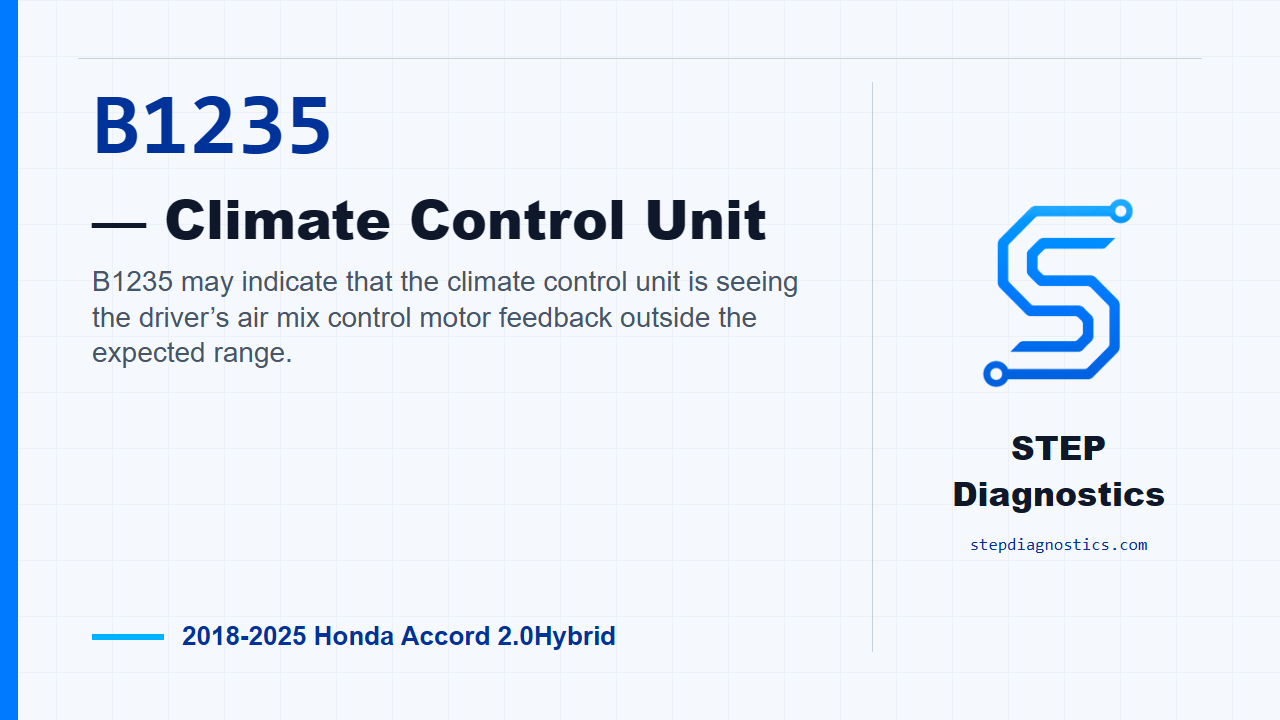 B1235 — Climate Control Unit for 2018-2025 Honda Accord 2.0Hybrid