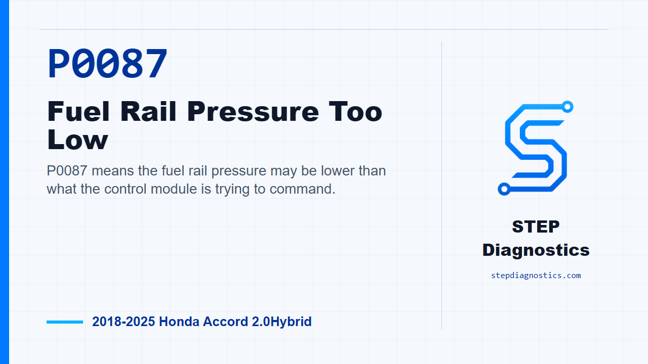 P0087 Fuel Rail Pressure Too Low for 2018-2025 Honda Accord 2.0Hybrid