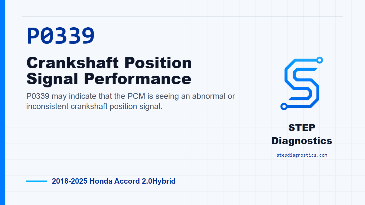 P0339 Crankshaft Position Signal Performance diagnostic guide