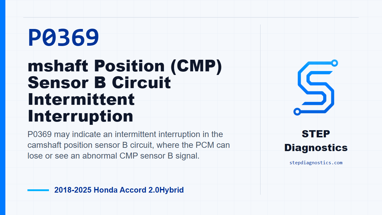 P0369 mshaft Position (CMP) Sensor B Circuit Intermittent Interruption diagnostic guide