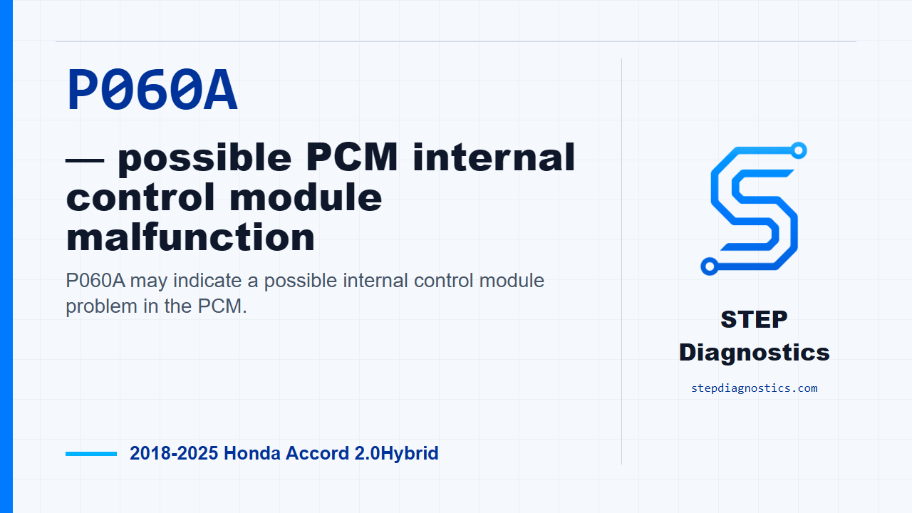 P060A — possible PCM internal control module malfunction diagnostic guide