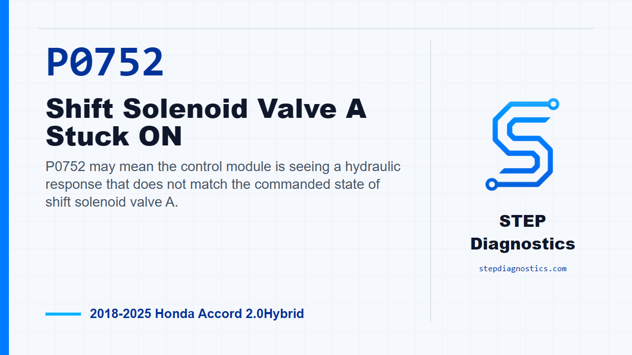 P0752 Shift Solenoid Valve A Stuck ON diagnostic guide