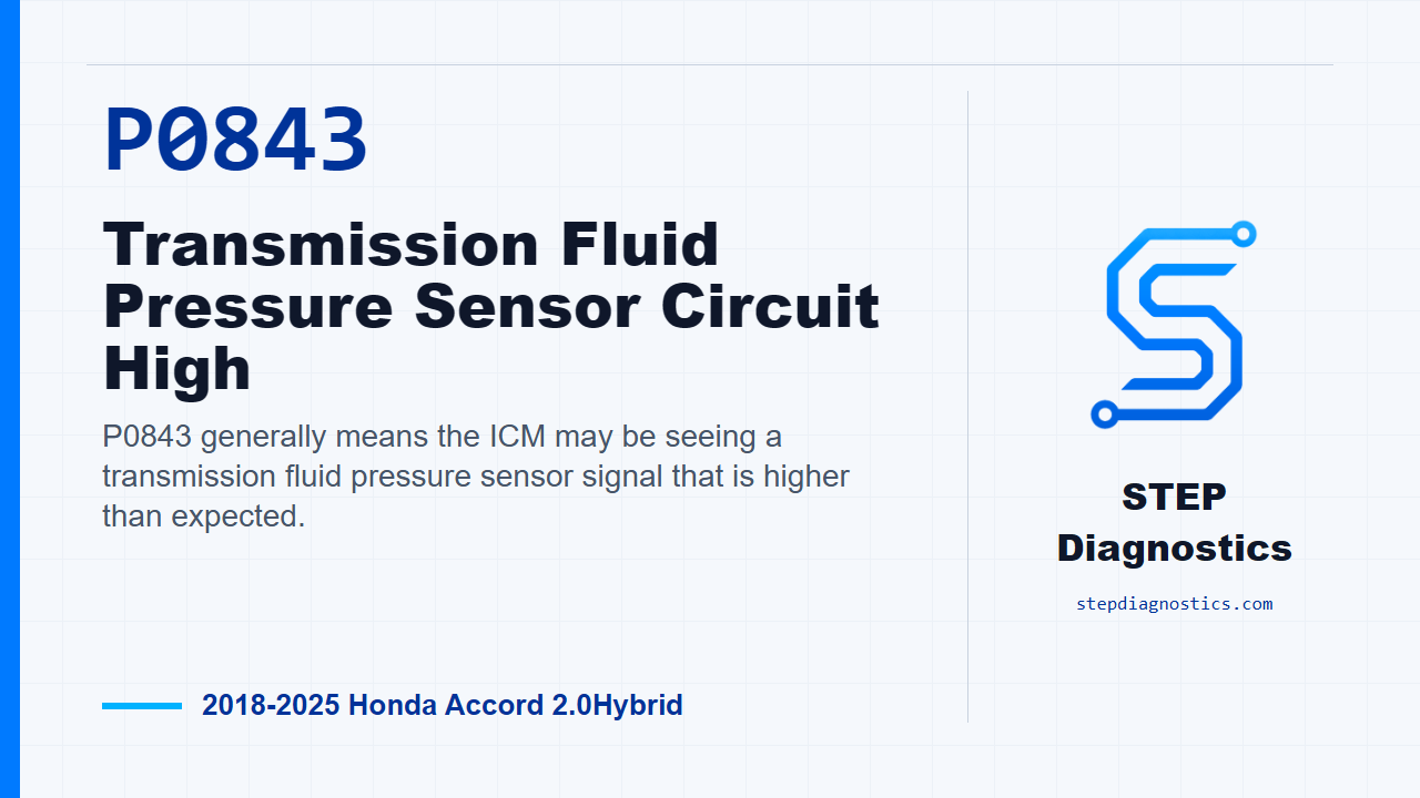 P0843 Transmission Fluid Pressure Sensor Circuit High diagnostic guide