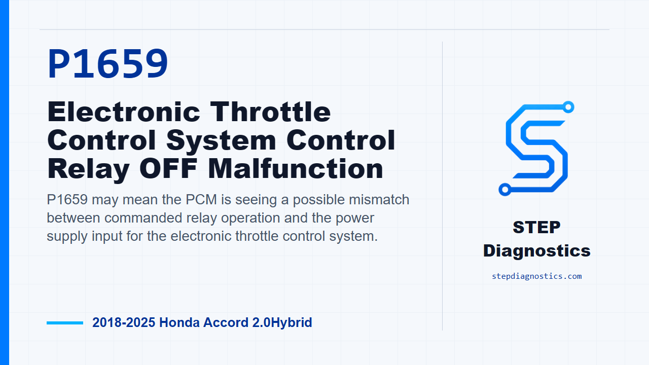 P1659 Electronic Throttle Control System Control Relay OFF Malfunction diagnostic guide