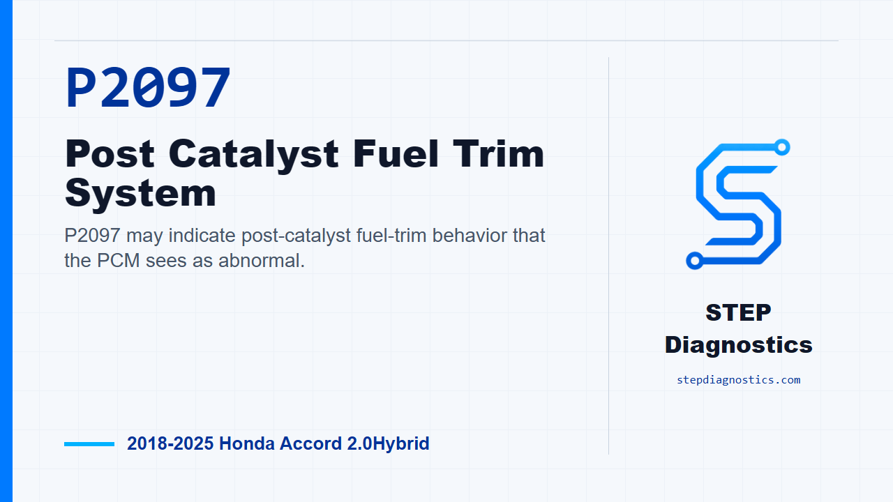 P2097 Post Catalyst Fuel Trim System diagnostic guide