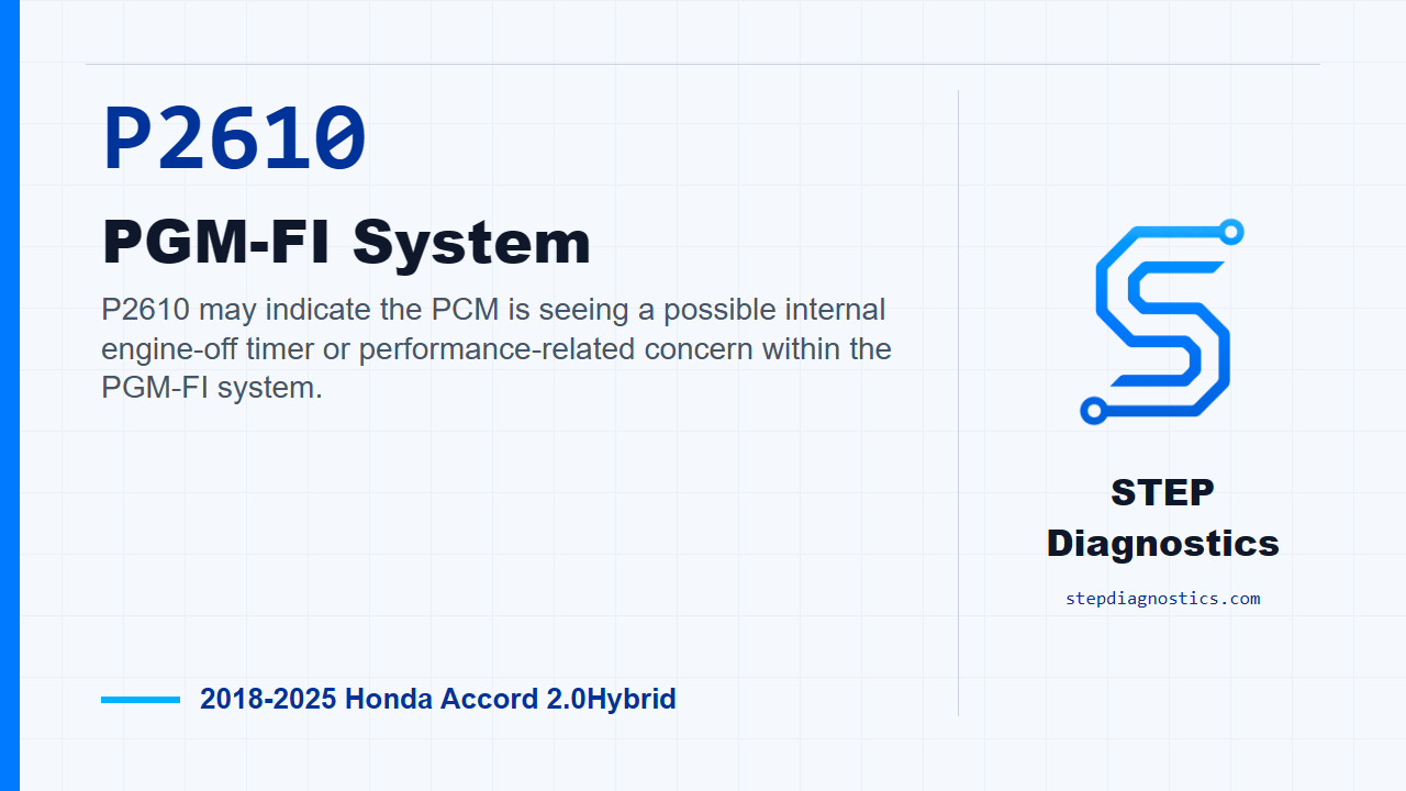P2610 PGM-FI System diagnostic guide
