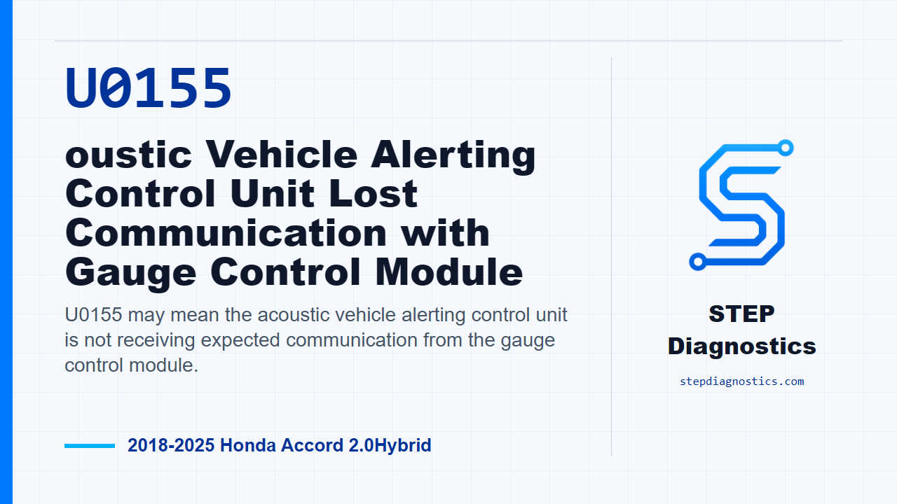 U0155 oustic Vehicle Alerting Control Unit Lost Communication with Gauge Control Module - 2018-2... diagnostic guide