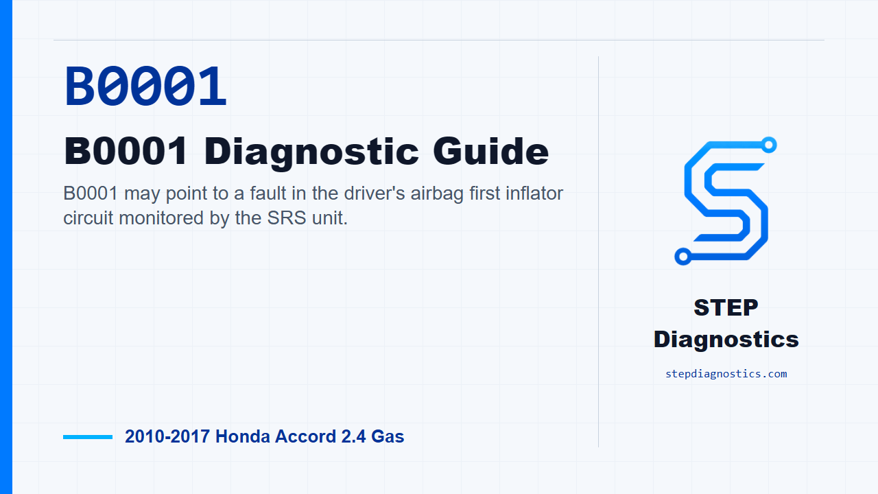 B0001 B0001 Diagnostic Guide for 2010-2017 Honda Accord 2.4 Gas