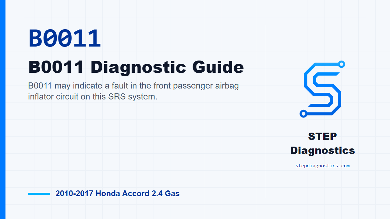 B0011 B0011 Diagnostic Guide for 2010-2017 Honda Accord 2.4 Gas