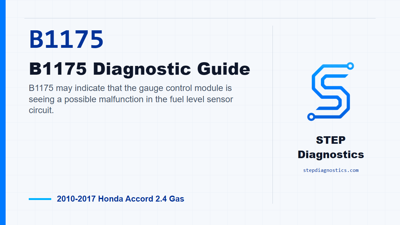 B1175 B1175 Diagnostic Guide for 2010-2017 Honda Accord 2.4 Gas