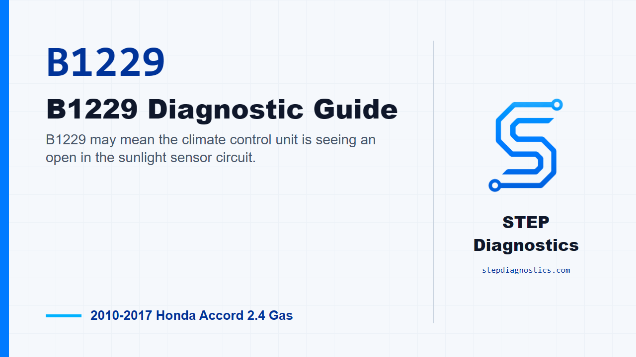 B1229 B1229 Diagnostic Guide for 2010-2017 Honda Accord 2.4 Gas