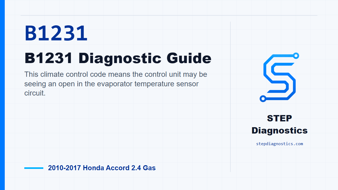 B1231 B1231 Diagnostic Guide for 2010-2017 Honda Accord 2.4 Gas