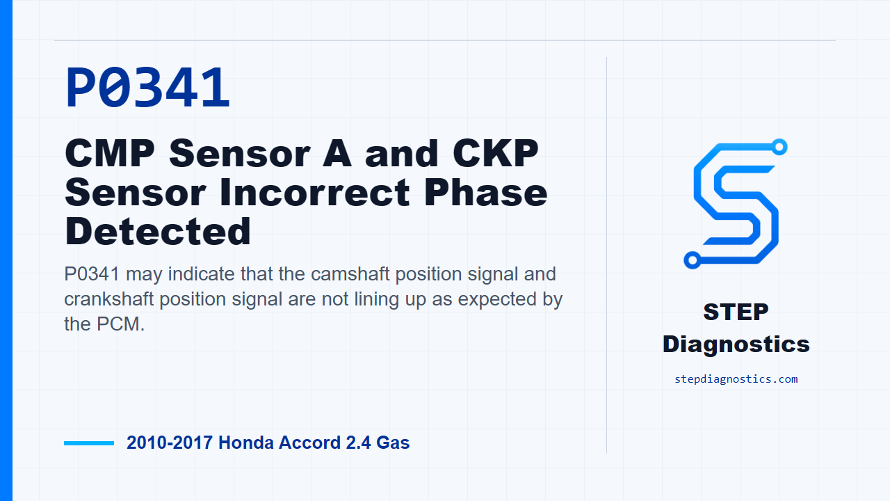 P0341 CMP Sensor A and CKP Sensor Incorrect Phase Detected for 2010-2017 Honda Accord 2.4 Gas