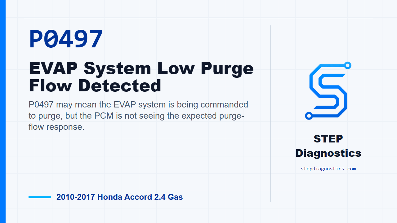 P0497 EVAP System Low Purge Flow Detected for 2010-2017 Honda Accord 2.4 Gas