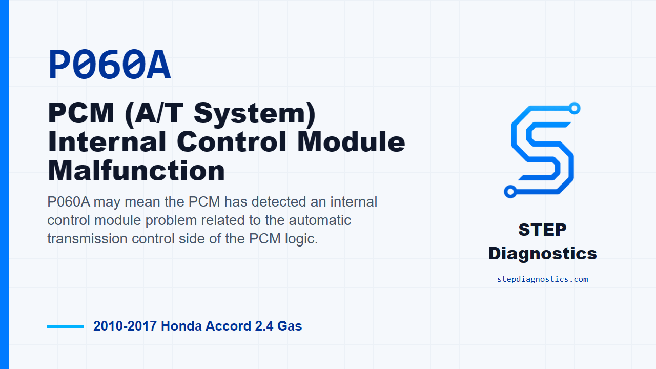 P060A PCM (A/T System) Internal Control Module Malfunction for 2010-2017 Honda Accord 2.4 Gas