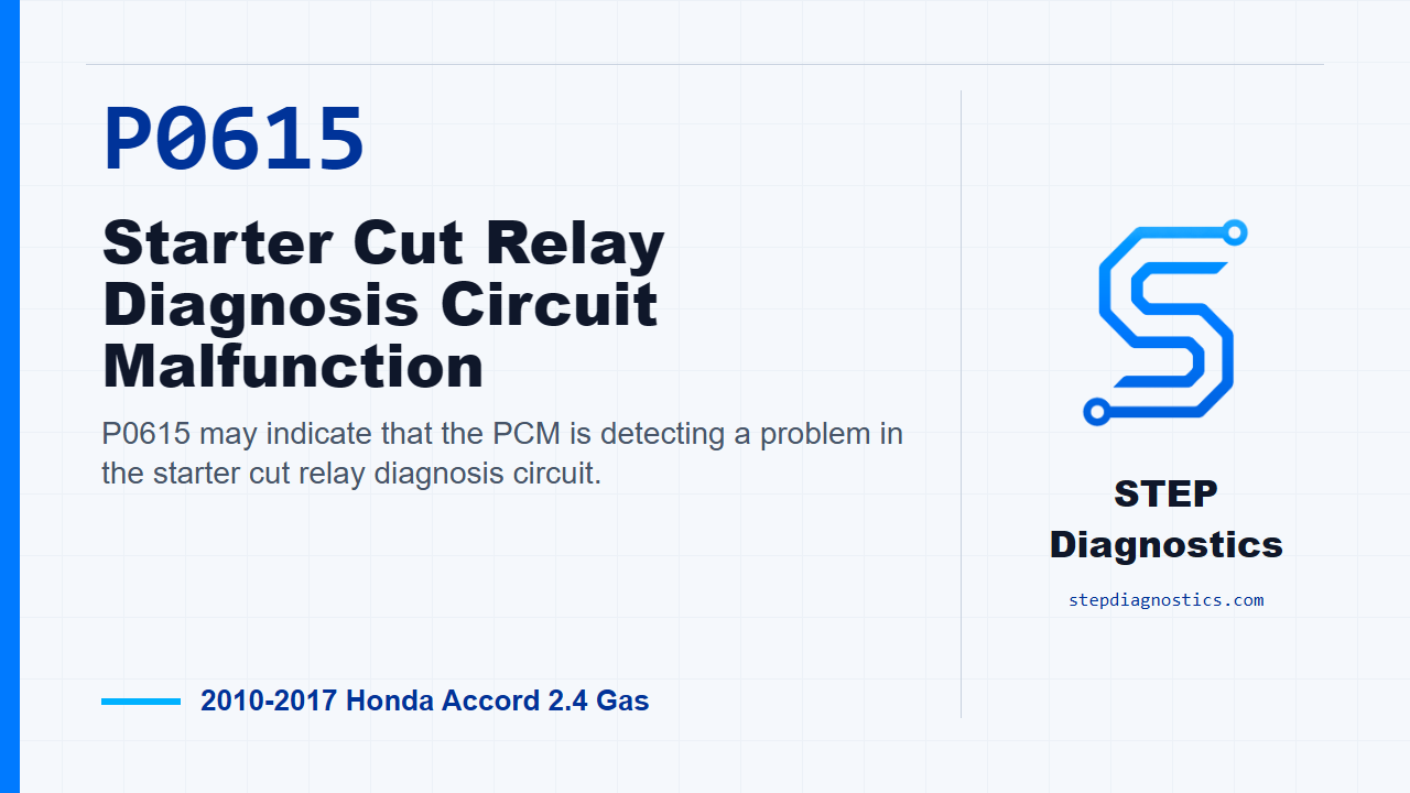 P0615 Starter Cut Relay Diagnosis Circuit Malfunction diagnostic guide
