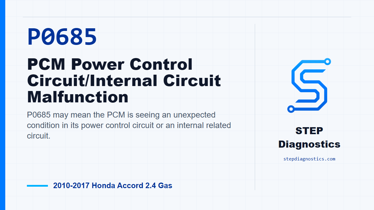 P0685 PCM Power Control Circuit/Internal Circuit Malfunction diagnostic guide