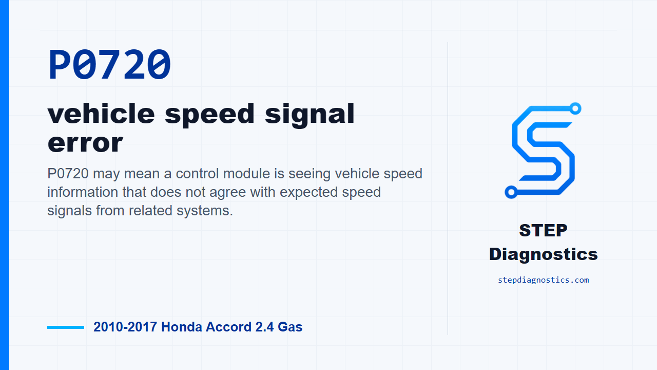 P0720 vehicle speed signal error diagnostic guide