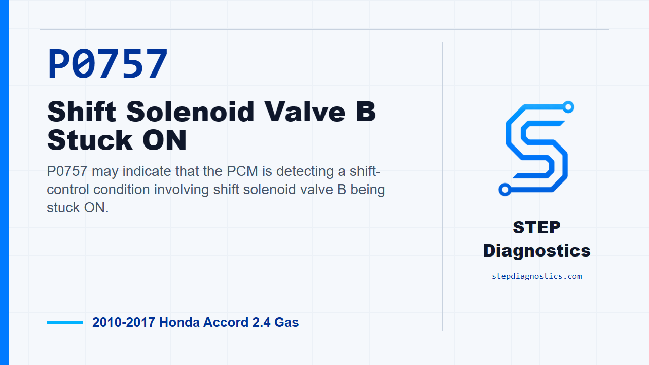 P0757 Shift Solenoid Valve B Stuck ON diagnostic guide