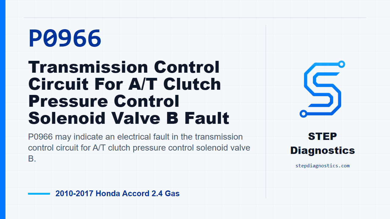 P0966 Transmission Control Circuit For A/T Clutch Pressure Control Solenoid Valve B Fault - 2010... diagnostic guide