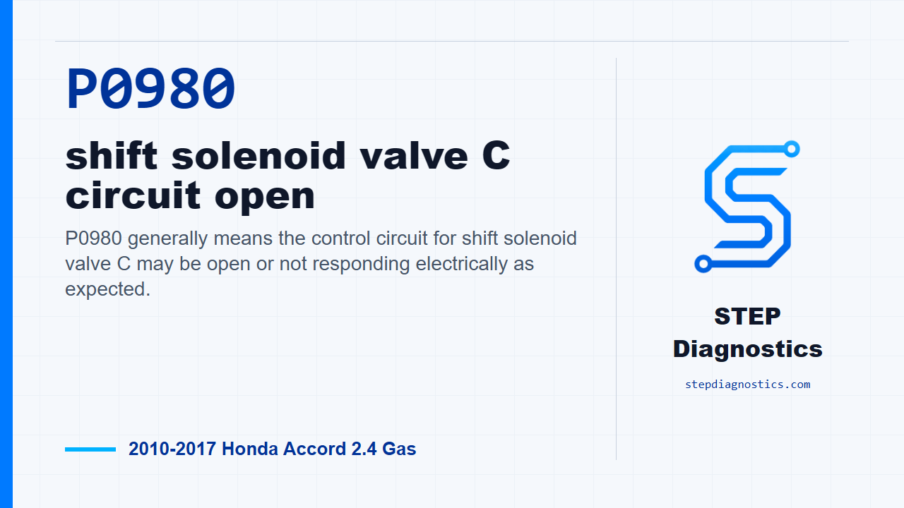P0980 shift solenoid valve C circuit open diagnostic guide