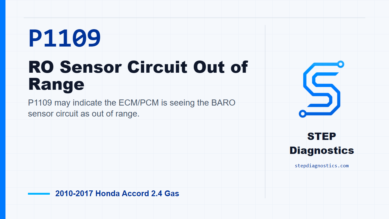 P1109 RO Sensor Circuit Out of Range diagnostic guide
