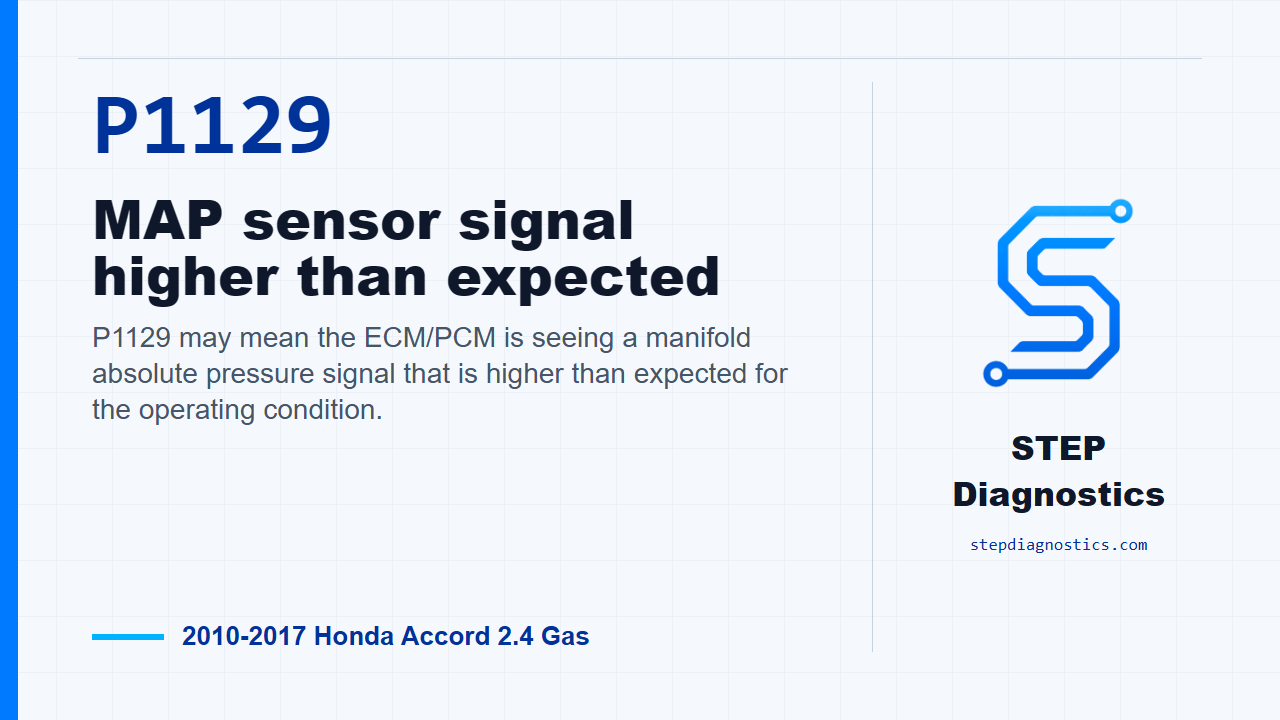 P1129 MAP sensor signal higher than expected diagnostic guide